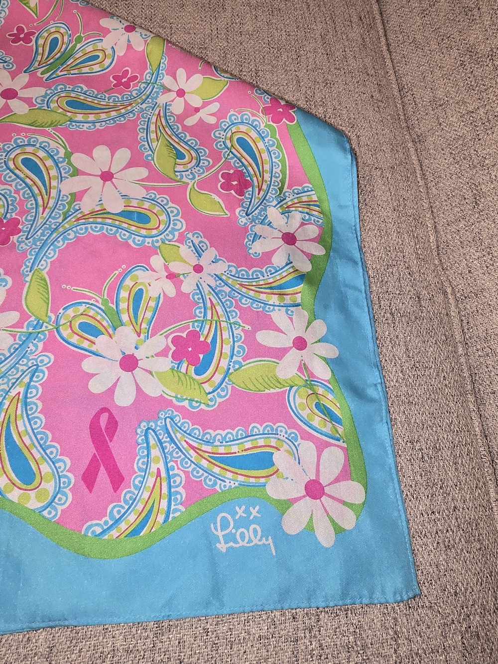 Lilly Pulitzer Pink, Aqua & Lime Paisley Floral Scarf